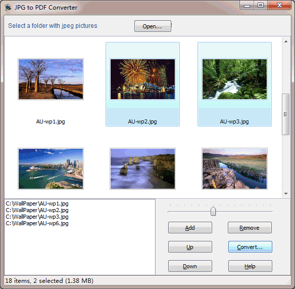Click to view Wondersoft JPG to PDF Converter 1.01 screenshot