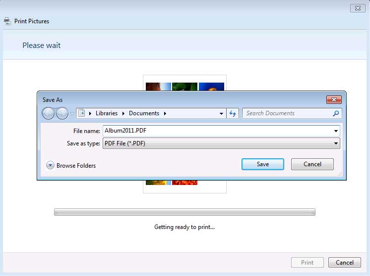 convertidor de jpg a pdf usando Windows 7